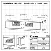 Daikin Ducted Split Air Conditioner 2.5 Ton 8.8 kW 3.3 HP 30,000 Btu/h FDMRN30AV1KU / RR30AV1KU