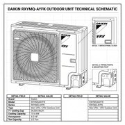 Daikin VRV Outdoor Unit 3.0 Ton 10.6 kW 4.0 HP 36,000 Btu/h RXYMQ4AYFK