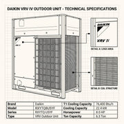 Daikin VRV Outdoor Unit 6.3 Ton 22.4 kW 8.0 HP 76,400 Btu/h RXYTQ8U5YF