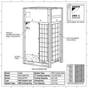 Daikin VRV Outdoor Unit 13.0 Ton 45.0 kW 16.0 HP 153,500 Btu/h RXQ16ARYFK