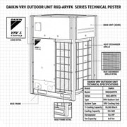 Daikin VRV Outdoor Unit 8.0 Ton 28.0 kW 10.0 HP 95,500 Btu/h RXQ10ARYFK