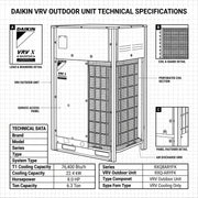 Daikin VRV Outdoor Unit 6.3 Ton 22.4 kW 8.0 HP 76,400 Btu/h RXQ8ARYFK