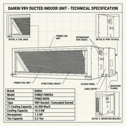 Daikin Ducted Splits for VRV Systems 5.5 Ton 19.3 kW 7.3 HP 65,900 Btu/h FXMQ170NVE6