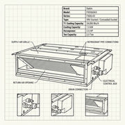 Daikin Ducted Splits for VRV Systems 2.0 Ton 7.0 kW 2.6 HP 24,000 Btu/h FXDQ63A3