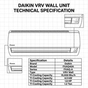 Daikin Wall Splits for VRV Systems 1.2 Ton 4.5 kW 1.6 HP 15,000 Btu/h FXAQ40A