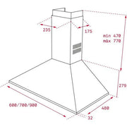 TEKA DBB 90 HP Wall Mounted Pyramid Shaped Extractor Hood
