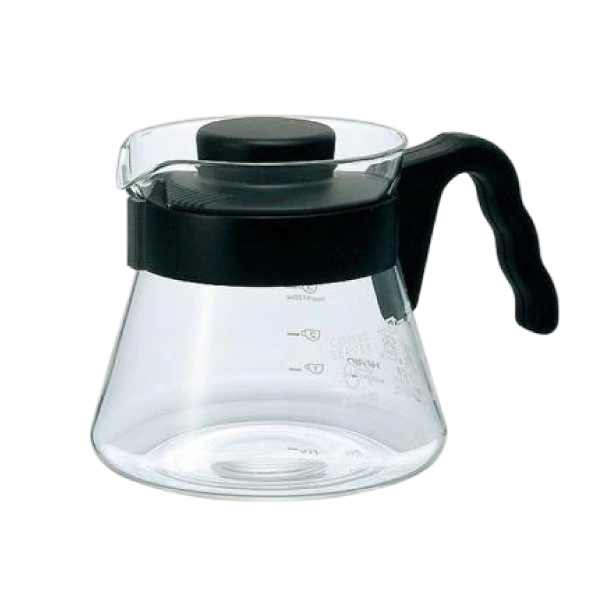 Hario V60 Coffee Server VCS-01B 450ml: Transparent body with black lid