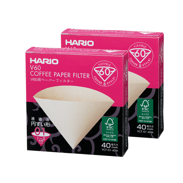 Hario V60 Coffee Paper Filters VCF-01-40W: Sleek Japanese Design