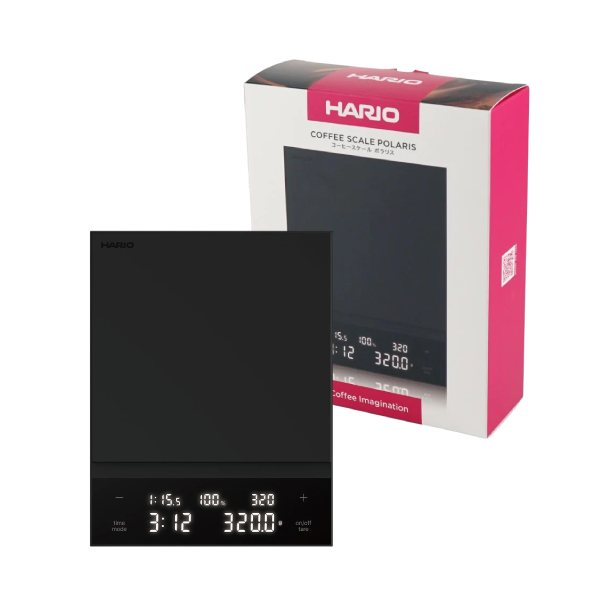 Hario Coffee Scale Polaris CST-2000-B 2000g: Black/White with Timer & Ratio Function