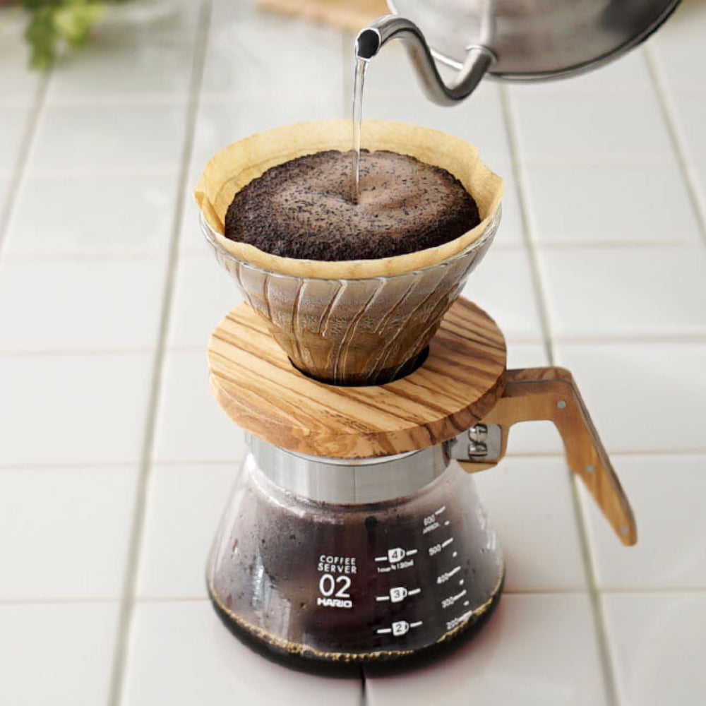 Hario V60 02 Glass and Olive Wood