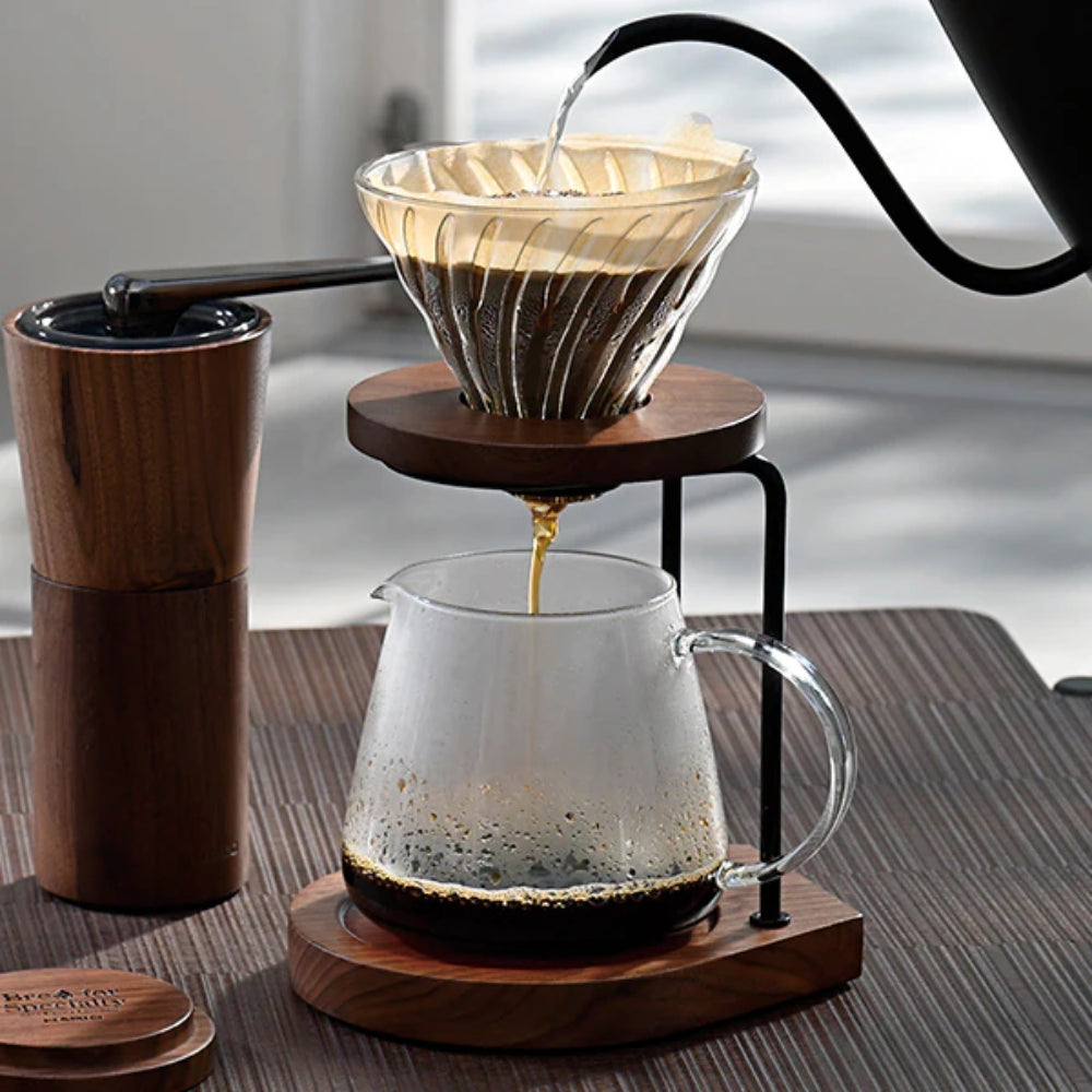 Hario V60 Glass Dripper Walnut image 2