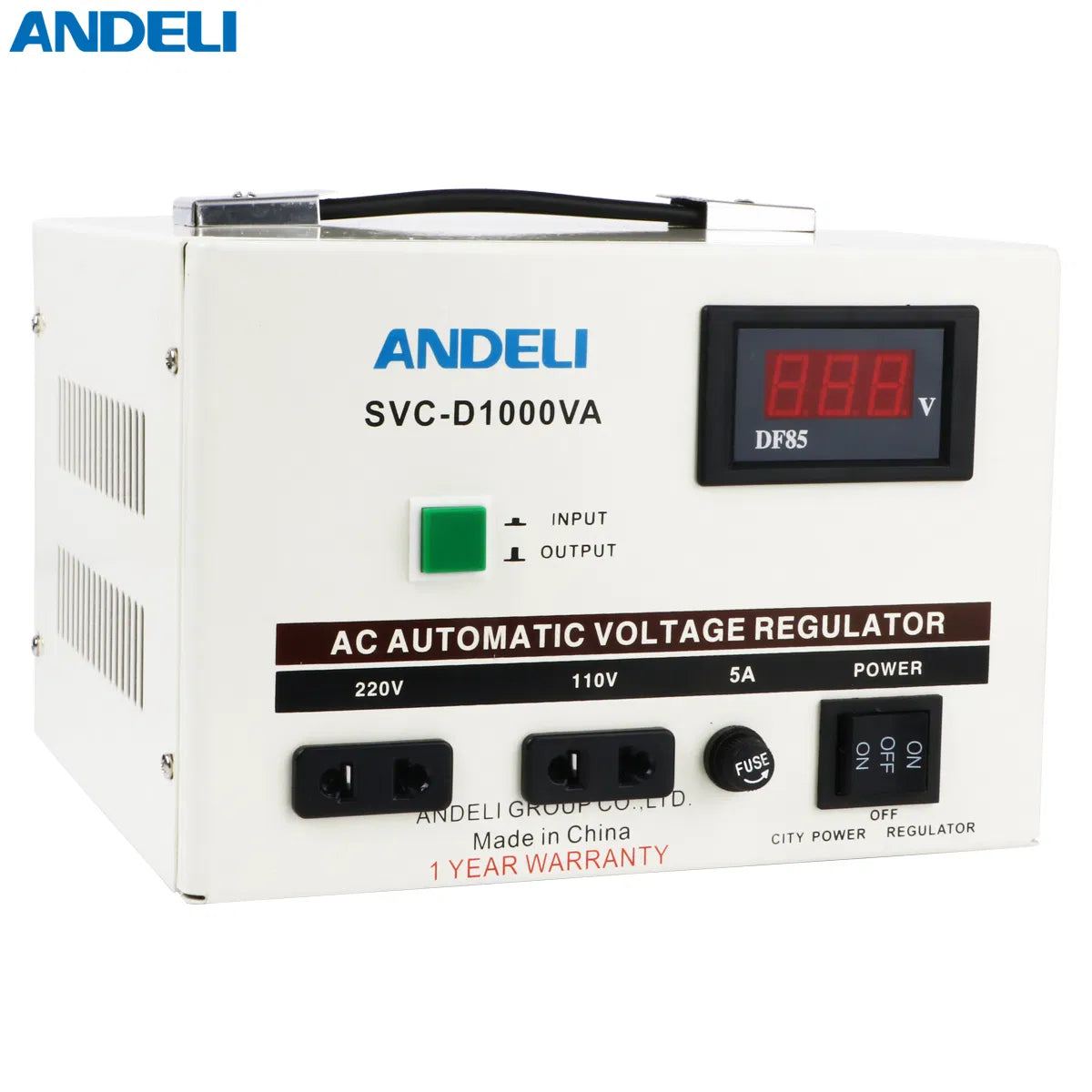 Andeli AC Voltage Stabilizer SVC 1000 VA 1 KW Single (1) Phase 220V