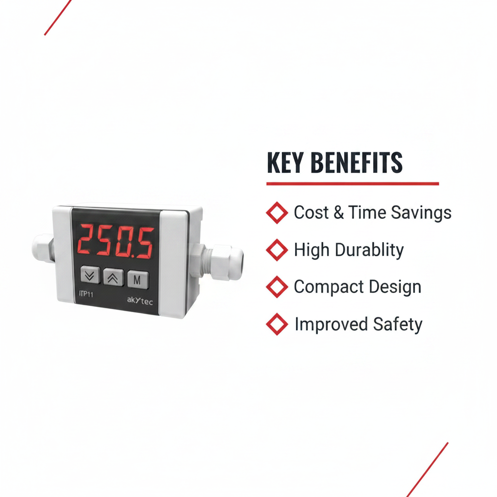 Akytec ITP11-R-W / ITP11-G-W Process Indicator 4-20 mA (Loop-Powered)