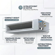 Daikin Ducted Splits for VRV Systems 1.5 Ton 5.3 kW 2.0 HP 18,000 Btu/h FXMQ50PBV1