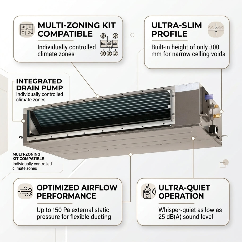 Daikin Ducted Splits for VRV Systems 1.5 Ton 5.3 kW 2.0 HP 18,000 Btu/h FXSQ50A