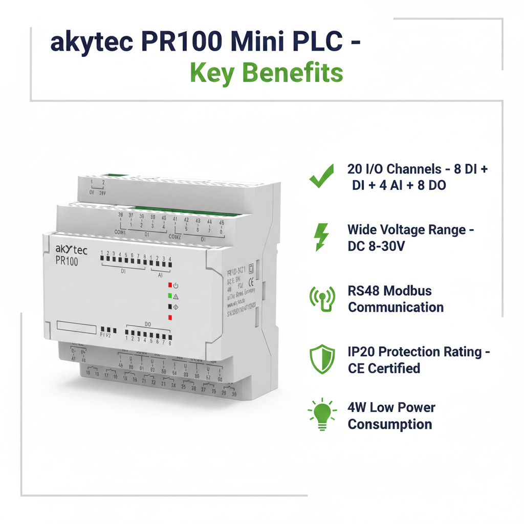Akytec PR100 Mini PLC 20 I/O