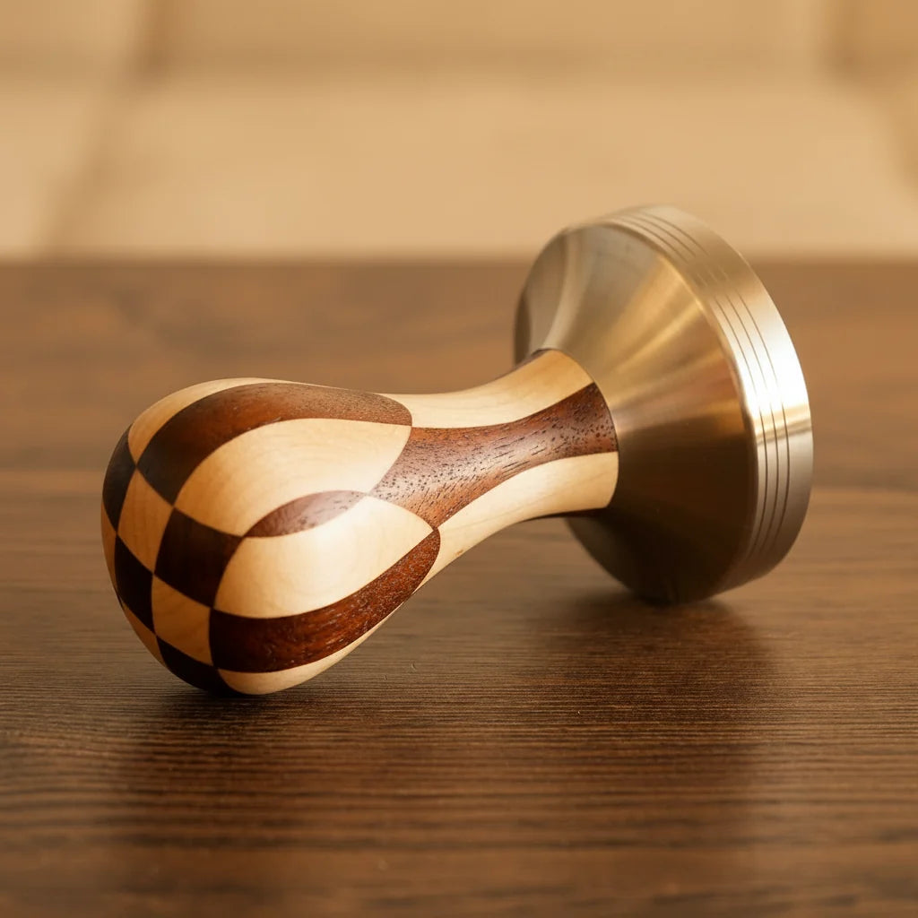Pullman Checkerboard Barista Handle with Big Step Base, MK II 440C