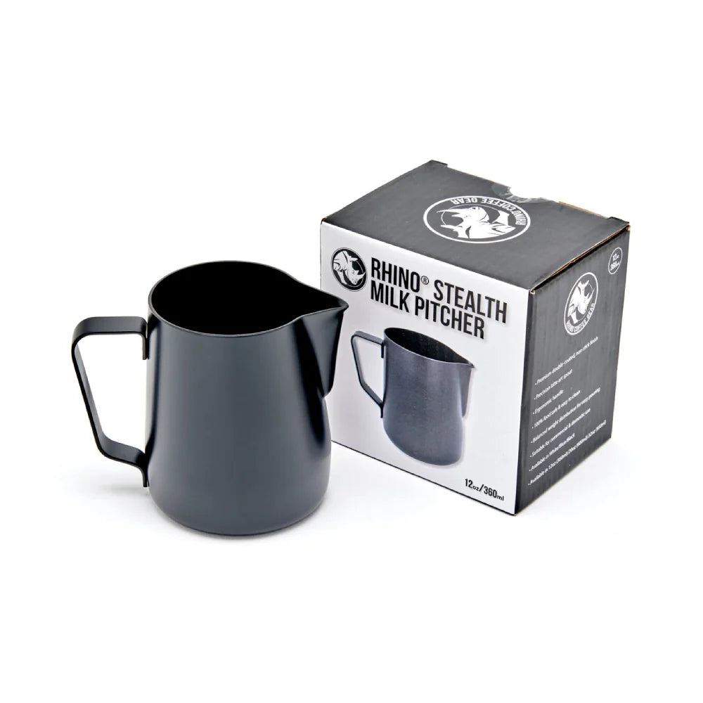 Rhino Coffee Gear Stealth Milk Pitcher - Black 950ML