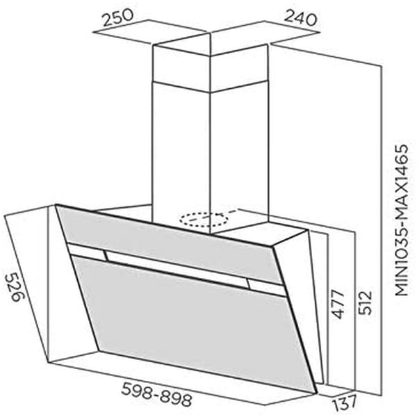 Baumatic BMECH9CWVB 90Cm Vertical Wall Mounted Hood