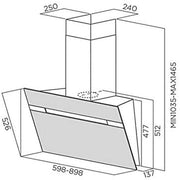 Baumatic BMECH9CWVB 90Cm Vertical Wall Mounted Hood