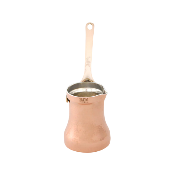 SOY Copper Cezve Turkish Coffee Pot Silver Lining – Right Handed C2