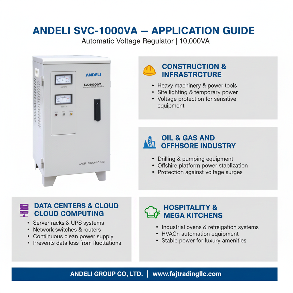 Andeli Voltage Stabilizer SVC 10000 VA 10 KW Single (1) Phase 110V Stand