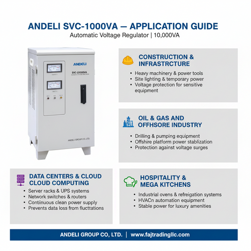 Andeli Voltage Stabilizer SVC 10000 VA 10 KW Single (1) Phase 220V Stand