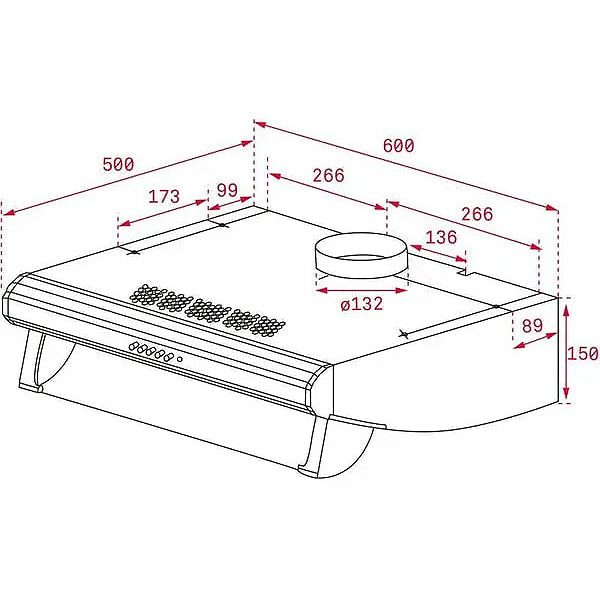 TEKA C 6310 60cm Classical integrated hood with 3 speeds and 1 motor
