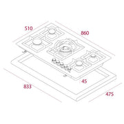 TEKA EFX 90 1 5G AI AL DR LEFT Gas hob with 5 high efficiency burners in 90 cm of natural gas
