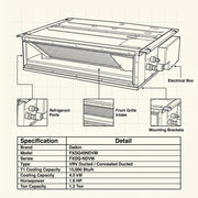 Daikin Ducted Splits for VRV Systems 1.2 Ton 4.5 kW 1.6 HP 15,000 Btu/h FXDQ40NDVM
