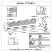 Daikin Ducted Splits for VRV Systems 1.0 Ton 3.6 kW 1.3 HP 12,000 Btu/h FXSQ32A
