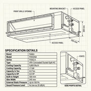 Daikin Ducted Splits for VRV Systems 0.5 Ton 1.7 kW 0.6 HP 5,800 Btu/h FXSQ15A