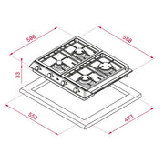 Teka Free Standing 4 Burner Gas Hob EX 60 1 4G AI AL DR CI