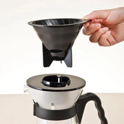 Hario V60 glass iced coffee maker with a 700ml capacity, featuring a clear glass carafe.